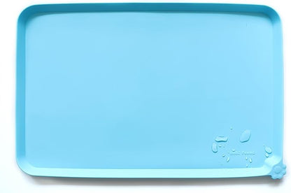 Hoki Found Large Silicone Non Slip Pet Dog Cat Bowl Mats - Waterproof Food Mats for Carpet - Arctic