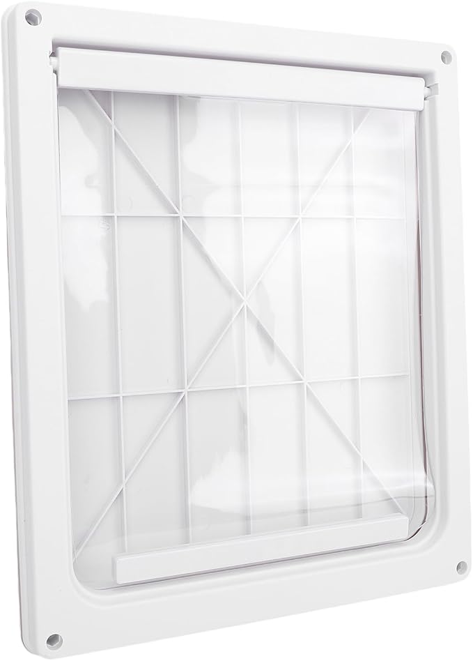 Focket Dog Door, High Strength Large Dog Door Weatherproof Pet with Transparent Flap for Stairs Doorways House (L)