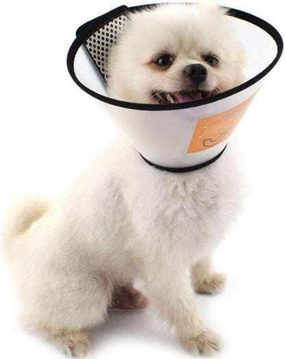 2Pcs Adjustable Dog Recovery Cone, Plastic E-Collar for Cats and Dogs After Surgery, Elizabethan Collar to Prevent Licking and Biting Wounds, for Large Medium Small Pets (White, L)