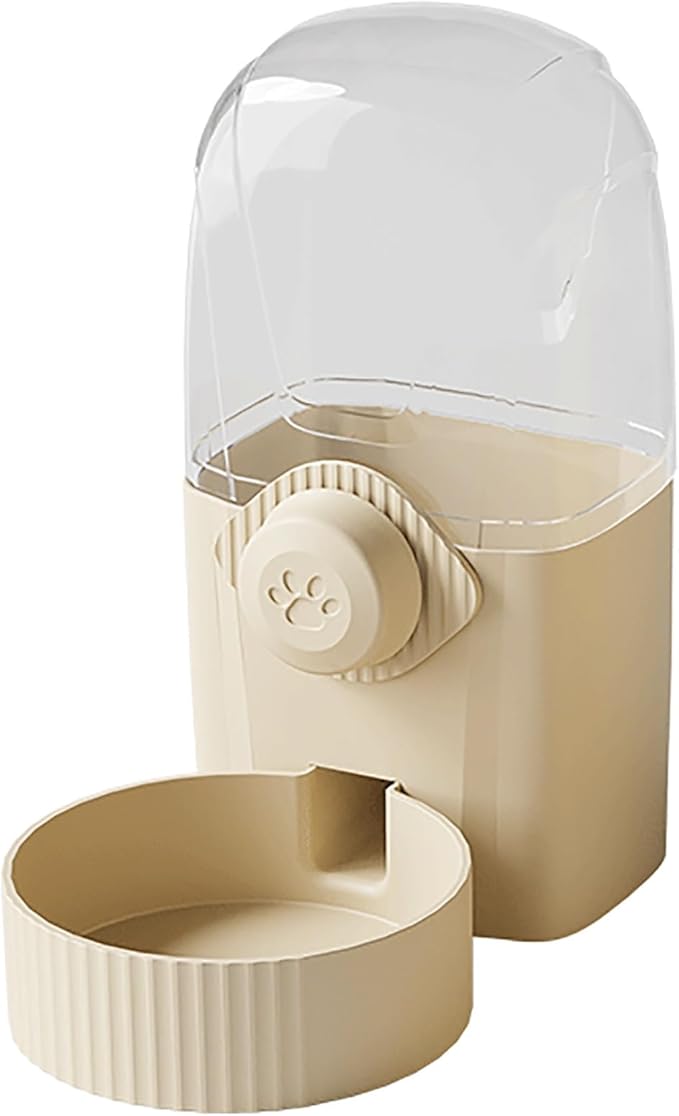 WHYATT Plastic Dog Bowls, Dog Cat Bowls Pets Water and Food Bowl Set with Automatic for Small or Medium Size Dogs Cats (Color : Milky Coffee Color, Size : Drinking Tray)