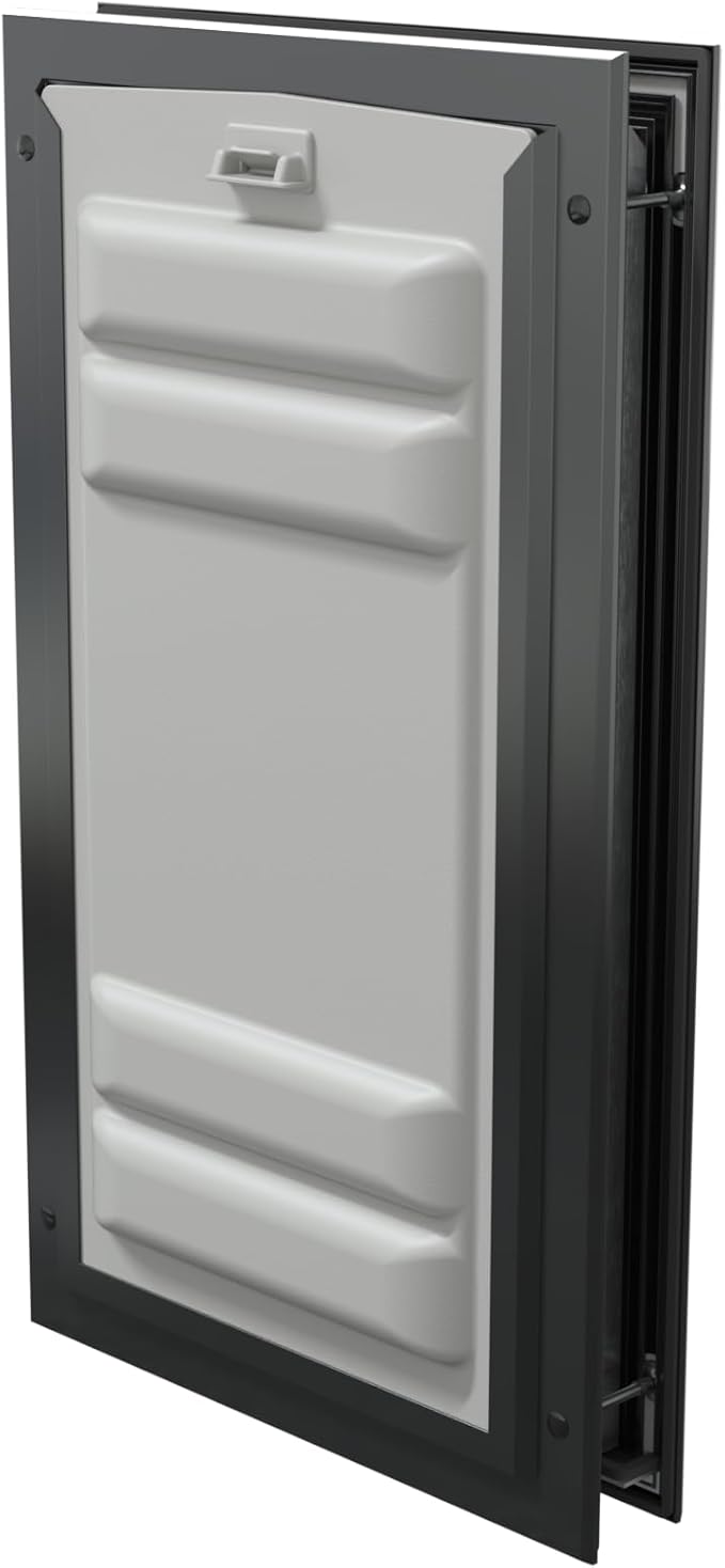 Endura Flap Double Flap Pet Door for Door Installations | Stylish for Interior & Exterior Doors | Durable Aluminum Frame & Weatherproof Dual-Layer Flap | Black, Large, Double Flap