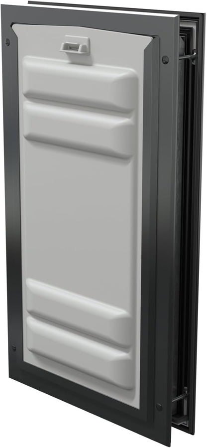 Endura Flap Double Flap Pet Door for Door Installations | Stylish for Interior & Exterior Doors | Durable Aluminum Frame & Weatherproof Dual-Layer Flap | Black, Large, Double Flap