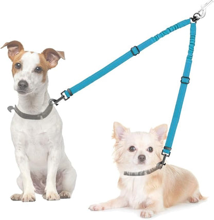 AUTOWT Double Dog Leash, No Tangle 360°Swivel Rotation Reflective Lead Attachment Adjustable Length Dual Two Dogs Lead Splitter, Comfortable Shock Absorbing Walking Training for 2 Dogs