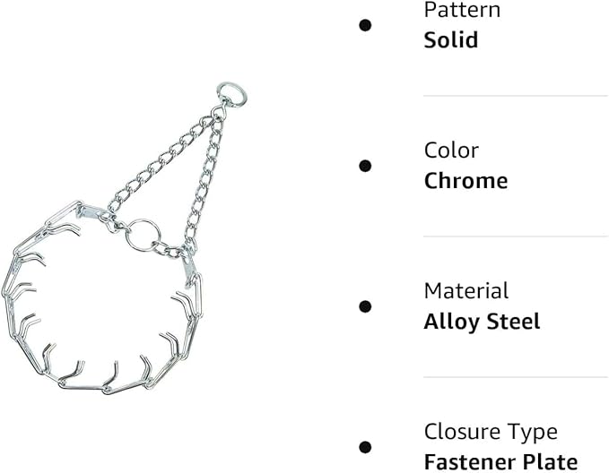 Herm Sprenger Ultra-Plus Prong Dog Training Collar, 2.25 mm x 13" Neck Size, 2.25 mm, Steel Chrome Plated Dog Prong Collar, Pinch Collar for Dogs, Dog Correction Collar