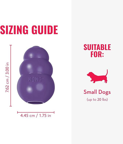 KONG Senior - Dog Toy with Gentle, Natural Rubber - Durable Dog Toy for Older Dogs - Use Treats with Stuffable Chew Toy - Treat Toy for Chewing & Fetching - for Small Dogs