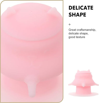 Levemolo Puppy Milk Dispenser Nursing Feeder - Silicone Pet Milk Bowl Feeder with Soft Nipple - Newborn Pet Feeding Station for Cats and Dogs Care - Pink