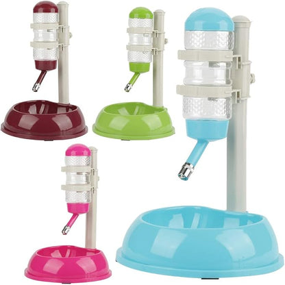 Hztyyier Adjustable Pets Dog Bowl Feeder Water Dispenser Drinking Bottle Food Container Bowl Bottle Standing Dispenser for Cats Dogs Green(Green) Dog Supplies
