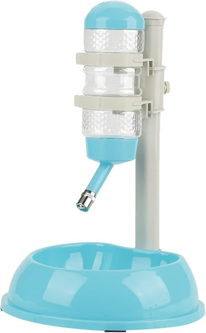 Adjustable Dog Bowl Food Dispenser Drinking Bowl Feeder for Pets Cats Dogs (Blue)
