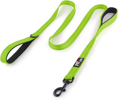 Plutus Pet Double Handle Dog Leash 5ft, Heavy Duty, Reflective Dual Handle Dog Leash for Safety Training, for Medium Large Dogs,2 Handle Leads(Green)