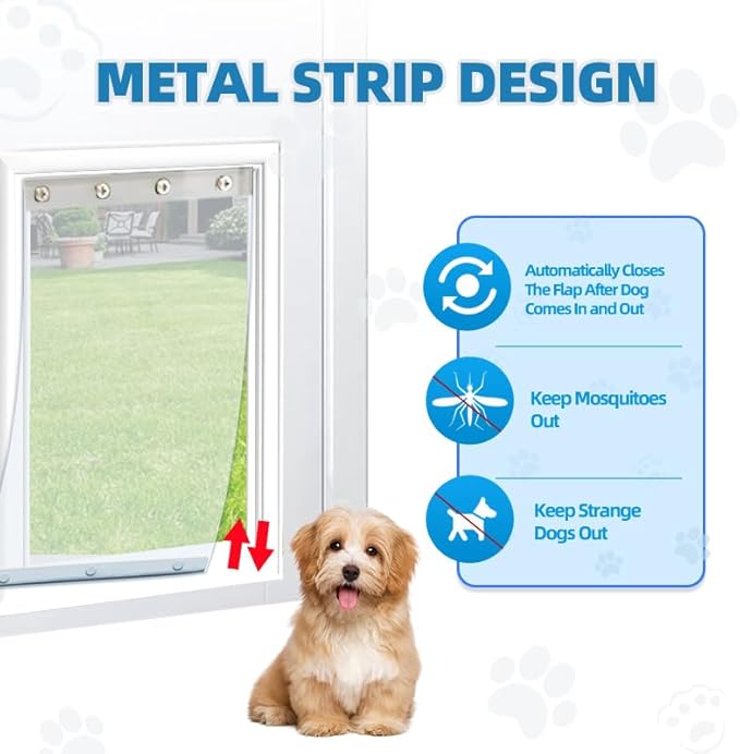 2 Pack XL Replacement Dog Door Flaps, Clear Pet Door Replacement Flap Compatible with 18" x 9.88" Extra Large Dog Door, Weather Resistant Replacement Flap Fits Pets Up to 90 Lbs