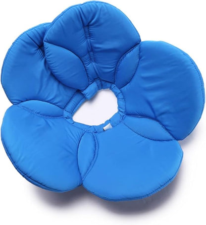 Soft Dog Cone for Small Dogs Flower Dog Cone Collar Adjustable Surgery Recovery Collar for Dogs Frog, Cow, Elephant Pet Cones foe Dogs (Blue Flower, L)