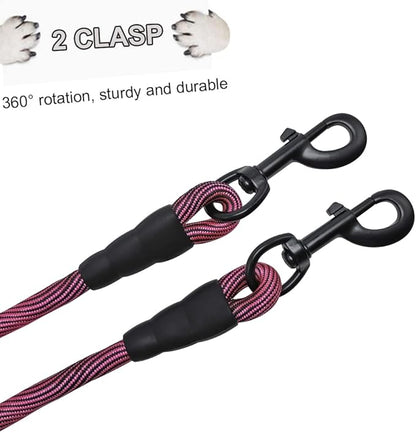 BTINESFUL 3FT Dog Tie Down, Nylon Rope Short Dog Tether Indoor Training Safety Vehicle Tether for Large Medium Strong Puppy (Pink Black)