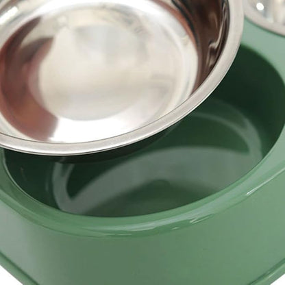 Pet Dog Feeder Automatic PP Cat Bowls Dog Cage Accessory Food Water Pet Feeding Feeder Water Dispenser Dog Supplies(Blue)