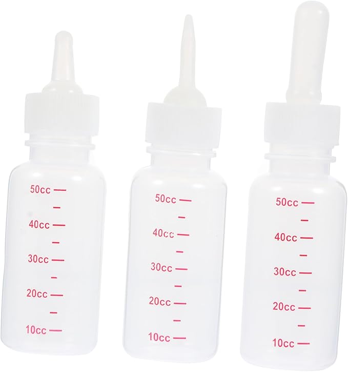 Pet Nurser Bottles Dog Bottle for Nursing 3 Pack Kitten Milk Replacement Liquids Portable Lightweight Nursing Flasks