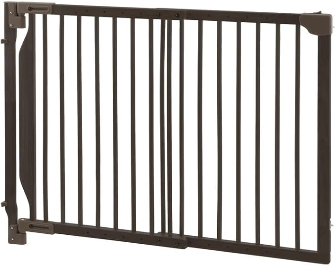 Richell Expandable Walk-Thru Pet Gate Brown, Small