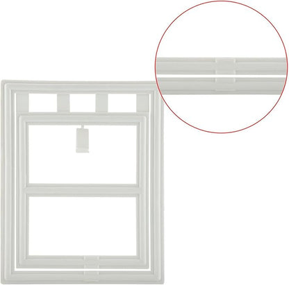 Acouto Screen Fit Pet Door Plastic Pet Dog Puppy Door Locking Safe Flap Screen Window Gate Doors, & Ramps (L Japanese Font)