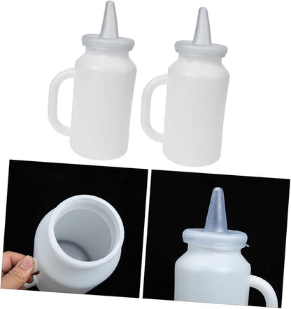 Totority 2pcs Calf Milk Bottle Large Boilable Kitten Nursing Bottle for Newborn Animals