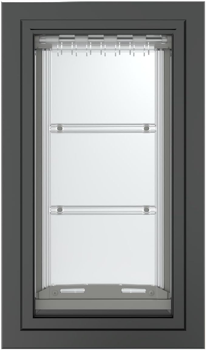 Endura Flap Pet Door for Walls in Black | Energy-Efficient Single Flap Design for Wall Installations | All-Weather Protection with All-Metal Telescoping Tunnel | Black, Medium, Single Flap