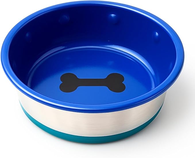 Stainless Steel Bowl - No Slip, No Tip - with Silicone Rubber Foot. (32)