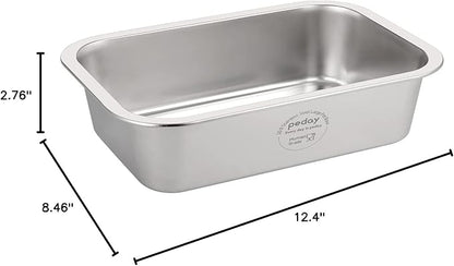PEDAY 0.84 Gallon Dog Water Bowl, Human Grade Stainless Steel, for Medium & Large Sized Dogs- Silver Classic