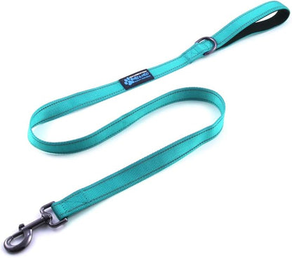 Max and Neo Small Dog Leash - Reflective Nylon, Donates to Dog Rescue (Teal, 4x5/8)