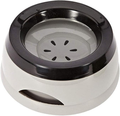 Love Dream No Spill Dog Water Bowl, No Drip Dog Slow Water Feeder No Slip Vehicle Carried Pet Water Dispenser 25 oz with Floating Disk Slow Drinking Bowl for Dogs Cats (Gray)