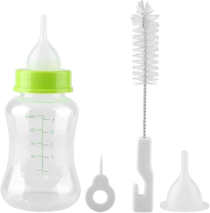 Kitten Bottle Feeding Kit, Silicone Feeding Nipple 150ml Milk Bottle Feeder Puppy Bottles for Nursing Kitten Feeding Bottle for All Breed of Puppies, Kittens and Other Animals