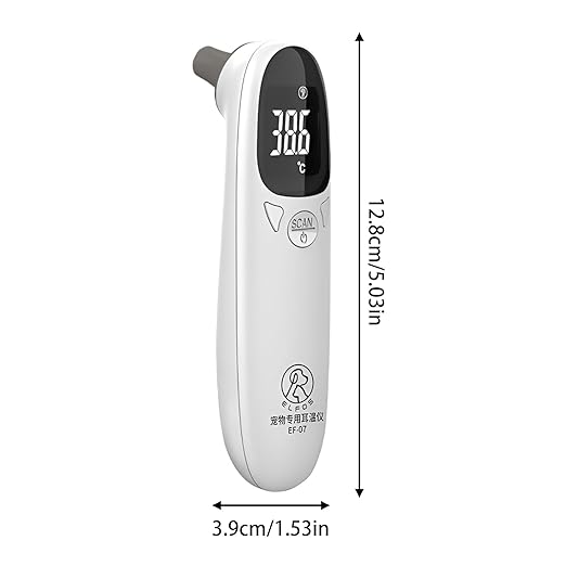 Ear Temperature Thermometer - Non-Conta ct Digital Pet Thermometer for Dogs|Cat and Dog Ear Temperature Monitor | Veterinary Thermometers,Fast and Accurate Temperature Detection for Dogs, Cats - 13cm