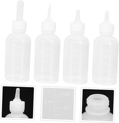 4pcs Small Cat Milk Bottles Nipples Pet Nursing Bottles for Kitten Puppies