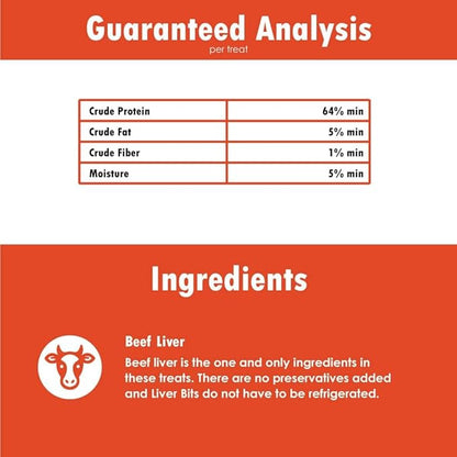Freeze Dried Premium Training Treats for Dogs - Low Calorie - All Natural - Pure Beef Liver - No Additives or Preservatives - Made in The USA - 19.5-oz