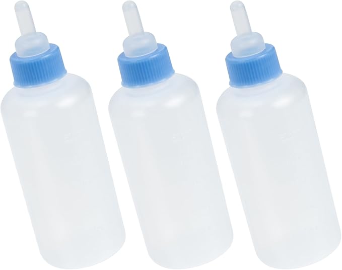 LIOOBO 3Pcs Newborn Cat Feeders Milk Bottles for Kittens Easy to Food Grade Feeding for Pets for Home Use