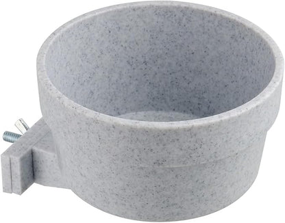 Lixit® Kennel Cage Food or Water Bowl - Non Spill Hanging Removable Dog Crate Bowls - Carrier Water Food Bowl for Dogs or Cats - Attaches to Cage for Convenient Feeding and Drinking (Gray, 40 Ounce)