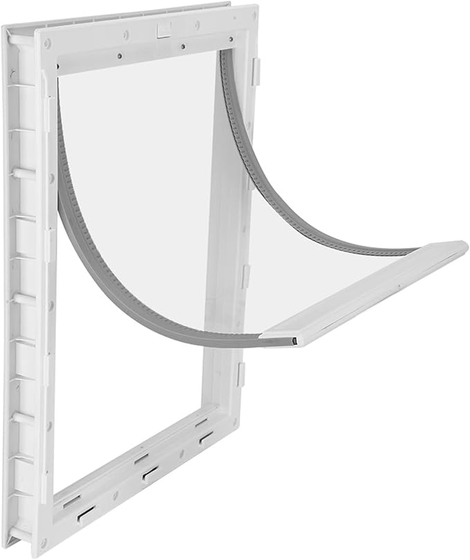 Haofy Large Pet Door for Big Dogs Easy Installation Wall Mounted Dog Door with Automatic Close Magnet Detachable Locking Panel for Secure Pet Entry Exit for House Garage Fence Indoor (White)