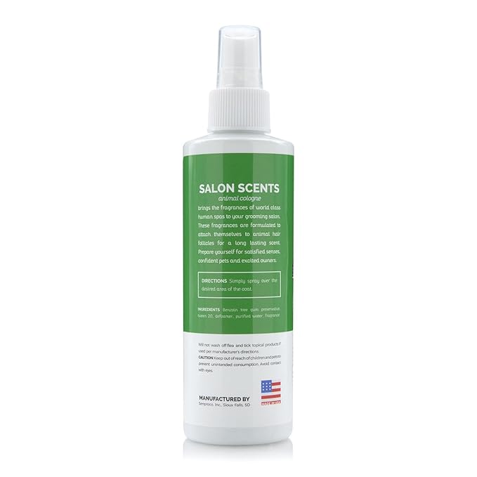 Bark2Basics Salon Scents Pet Grooming Cologne Spray - 8 oz, Natural Professional Groomer Perfume for Dogs and Cats, Long Lasting, Deodorizing, (Spring Water and Cucumber)