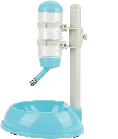 Adjustable Dog Bowl Food Dispenser Drinking Bowl Feeder for Pets Cats Dogs (Blue)