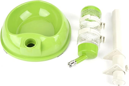 KIMISS Adjustable Dog Bowl Food Dispenser Drinking Bowl Feeder for Pets Cats Dogs Blue Professional Accessories for Use (Green)