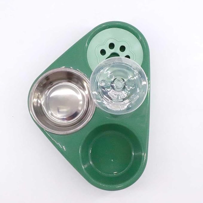 Pet Dog Feeder Automatic PP Cat Bowls Dog Cage Accessory Food Water Pet Feeding Feeder Water Dispenser Dog Supplies(Green)