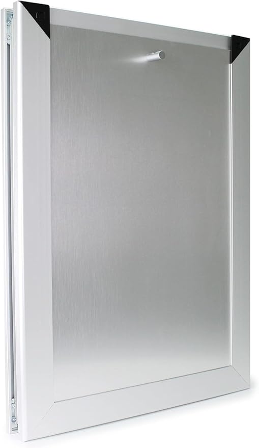 Large Swing Dog Door - Rustproof Solid Aluminum Frame - Luxury Pet Door for Wooden and Metal Doors - Lockable Security Slide Panel - Energy Efficient and Easy to Install for Interior or Exterior