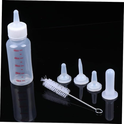 Toyvian 1Set Pet Nursing Bottle for Dogs and Cats Transparent Milk Feeder with Replacement Nipples Cleaning Brush for Pets Feeding