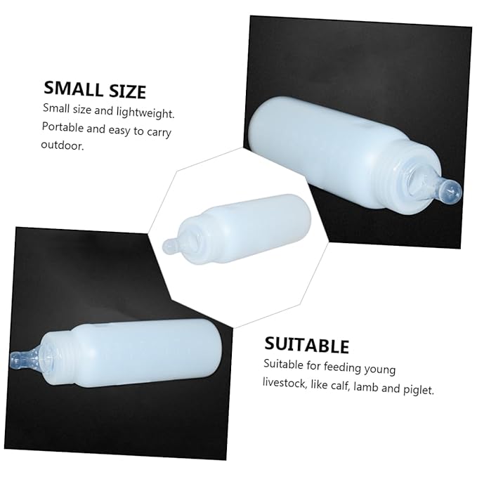 Yardwe Silicone PET Nursing Bottle Set 3pcs Lamb Feeding Bottles Soft Nipples for Puppies and Kittens Livestock Milk Feeder PET Care Supplies