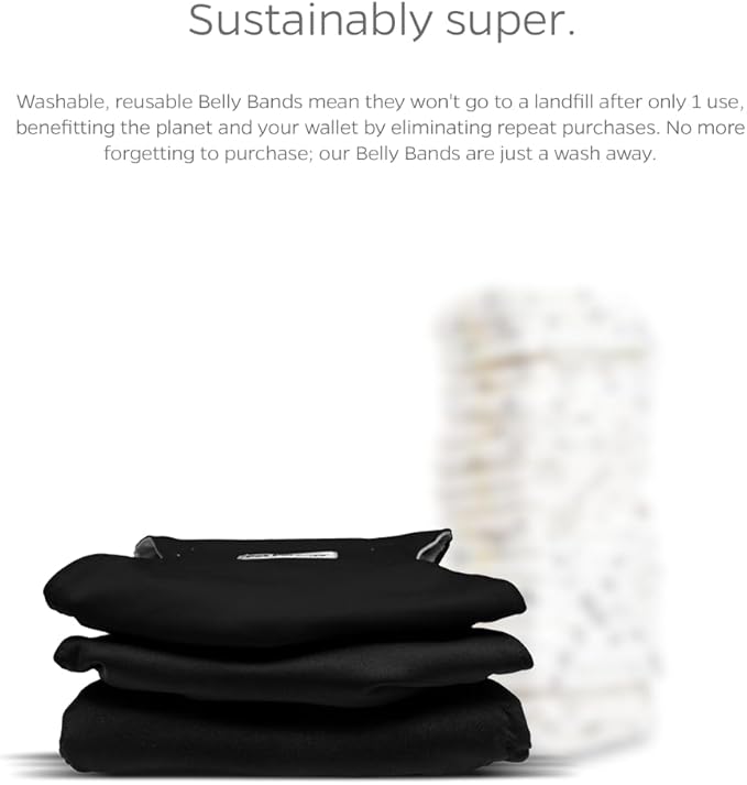 Pet Parents® Washable Belly Bands for Male Dogs (3pack) + Extendrs® of Durable Dog Diapers Male, Premium Male Dog Diapers & Dog Wraps (Medium, Black)