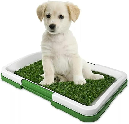 BE POSITIVE Synthetic Grass Training Mat with Washable Tray for Dogs, Great for Indoor and Outdoor