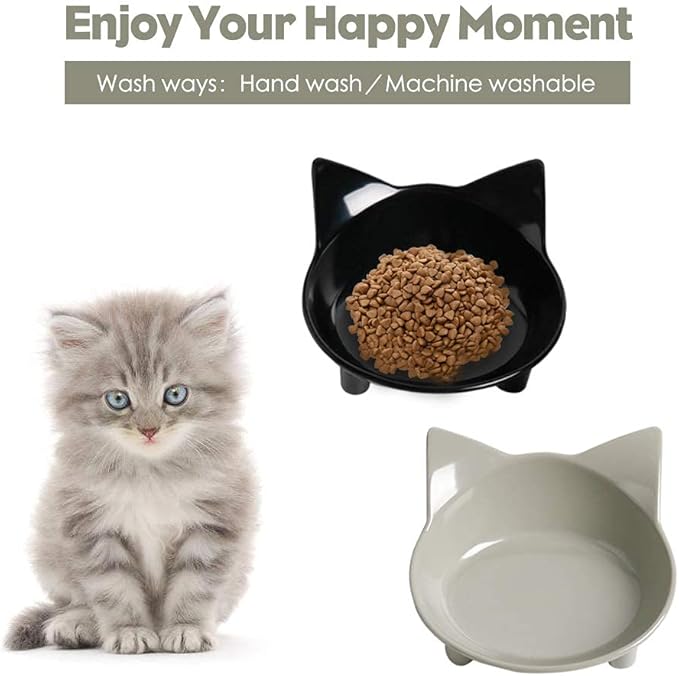 Skrtuan Pets Dog Cat Food Bowl – Non-Slip Wide, Shallow Pet Dish for Whisker Fatigue Relief, Safe for Puppies & Rabbits