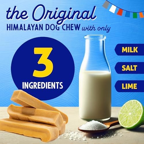 Himalayan Dog Chew Variety Pack Yak Cheese Dog Chews, The Better-for-You Chew, 100% Natural Long Lasting, Healthy Dog Treats, Lactose & Grain Free, Protein Rich, for Dogs 65 Lbs & Smaller, 4-Count