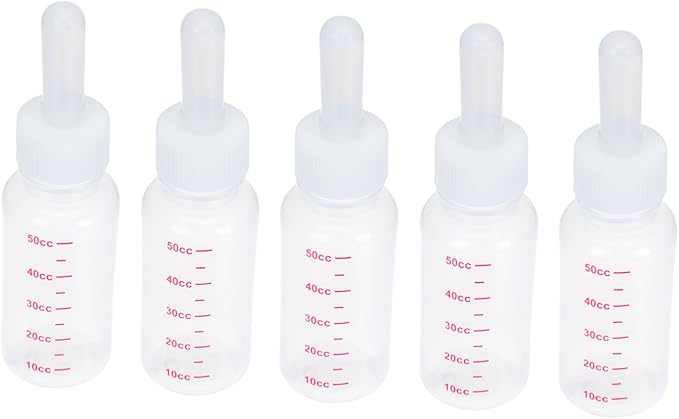 SUPVOX 5sets Pet Nursing Bottles for Puppies and Kittens Milk Bottle with Scale Easy to Clean Reusable Feeding Supplies for Newborn Pets