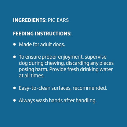 Amazon Brand - Wonder Bound Whole Pig Ears, Single Ingredient, Highly Digestible, Dog Treats for Puppy and Large/Medium Dogs, Pork, 12.7 Ounce, 18 Count (Pack of 2)