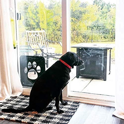 PETLESO Dog Door for Screen Door, Pet Door for Screen Lockable Pet Sliding Door for Small to Large Dogs, Inner Size 12"×14"