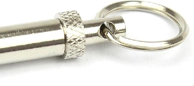 Silver Pets Whistle Adjustable Pet Training Sound Control Stainless Steel Puppy Bark Whistles with Suspendable Key Chain Dogs Training and Behavior Aids