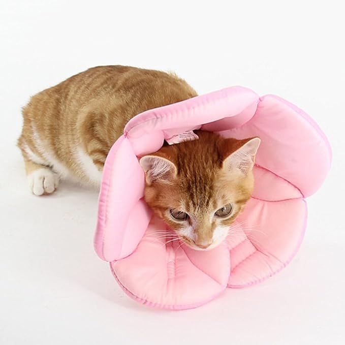 POPETPOP Adjustable Flower Dog Collar Soft Recovery Neck Cover for Medium Pets Lightweight Protective Cone Alternative to Prevent Scratching and Licking After Surgery