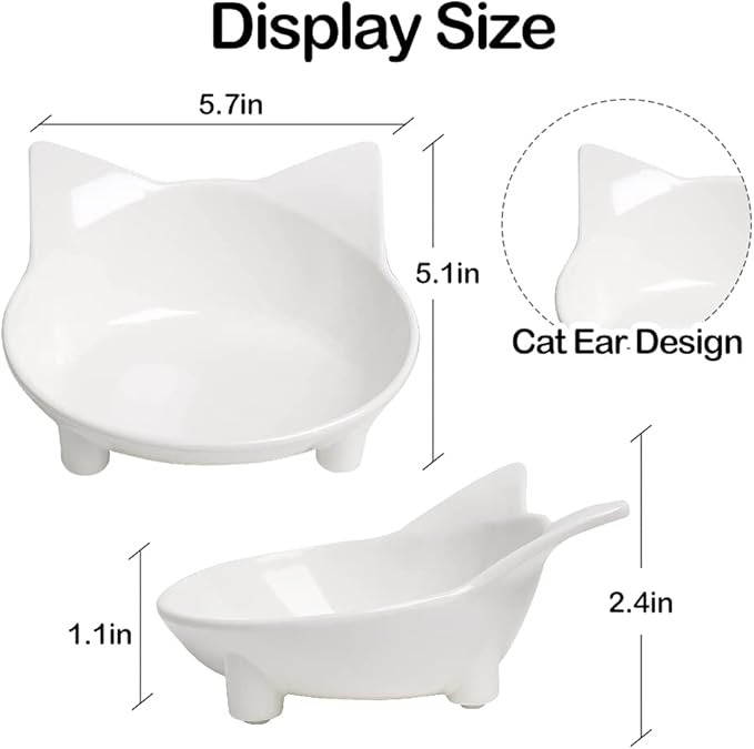 Skrtuan Cat & Dog Food Bowl – Non-Slip Wide Shallow Pet Dish for Whisker Fatigue Relief, Safe for Puppies & Rabbits(Safe Food-Grade)